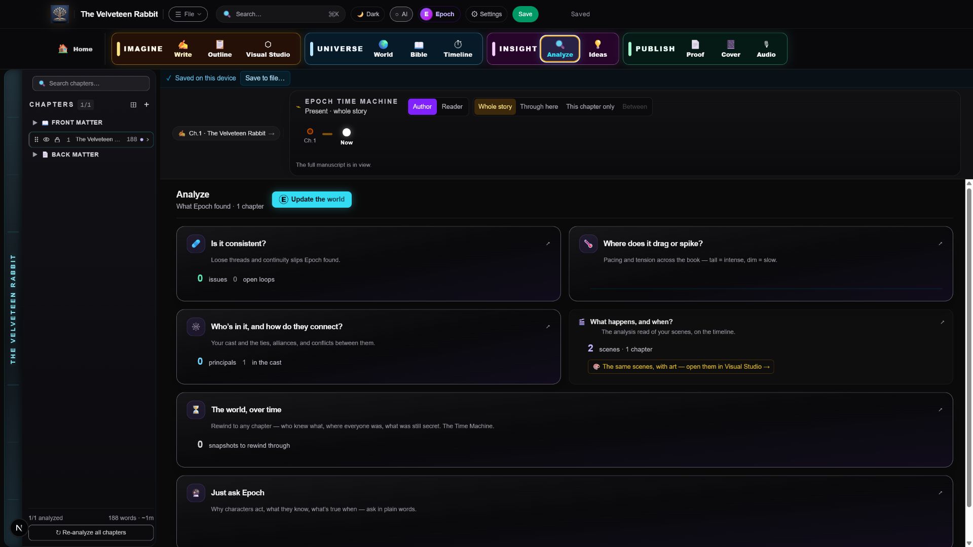Epoch Studio analysis view